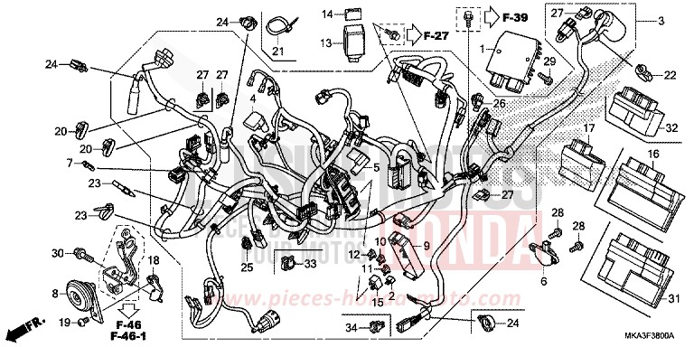 KABELBAUM von NC750X "Meca" SWORD SILVER METALLIC (NHA95) von 2017